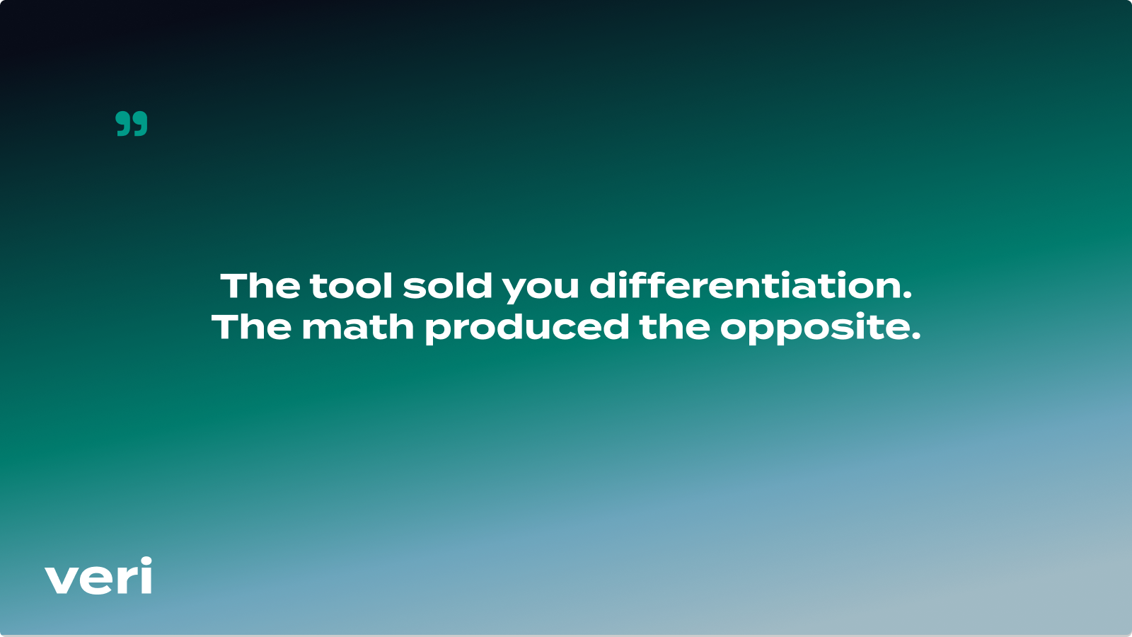 The tool sold you someone else's strategy